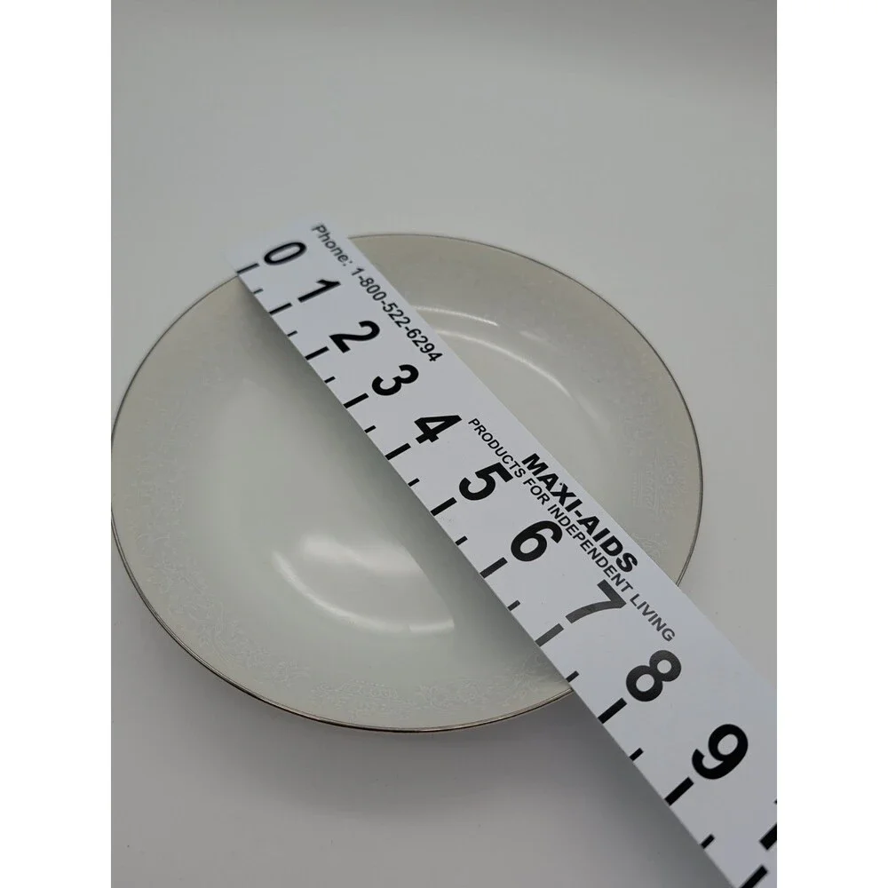 RJZS Fine China Elegant Lace Soup Bowl Japan Platinum Rim